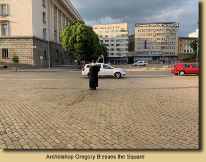 Archbishop Gregory Blesses the Square After the Pope’s Visit