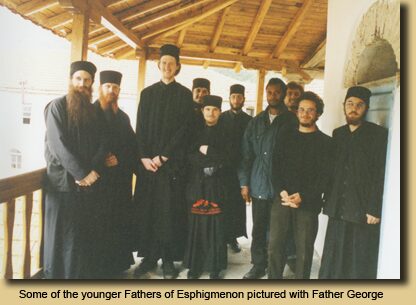 Some of the younger Fathers of Esphigmenon pictured with Father George