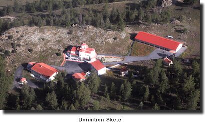 Aerial view of Dormition Skete in the Rocky Mountains of Colorado