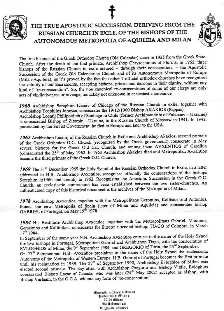 Met. Euloghios of Milan 2005 Fraternal Message to
Ecumenists and Monophysites - Page 5